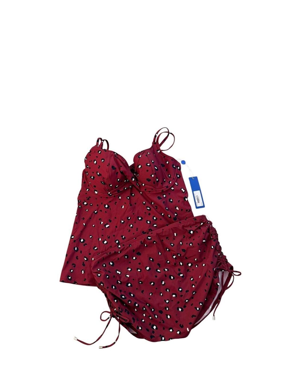 Birdsong Wildside Plum Pie Tankini Set Underwire Swim Top 34D & Bottoms Size S